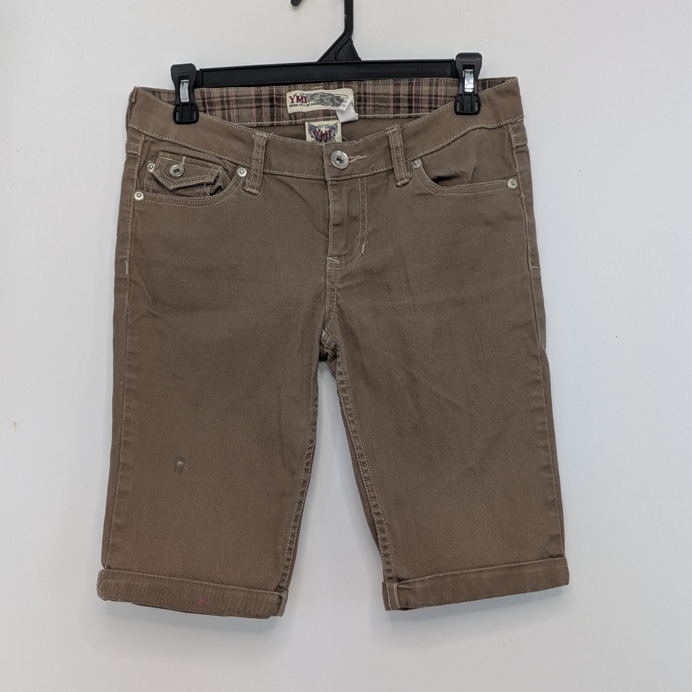 Vintage Y2K YMI Women's Tan Brown Capri Cropped Bermudas Shorts Pants